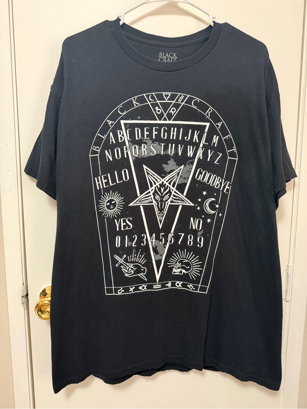 Black Craft Men's Black Graphic Ouija-Style Short Sleeve Tee